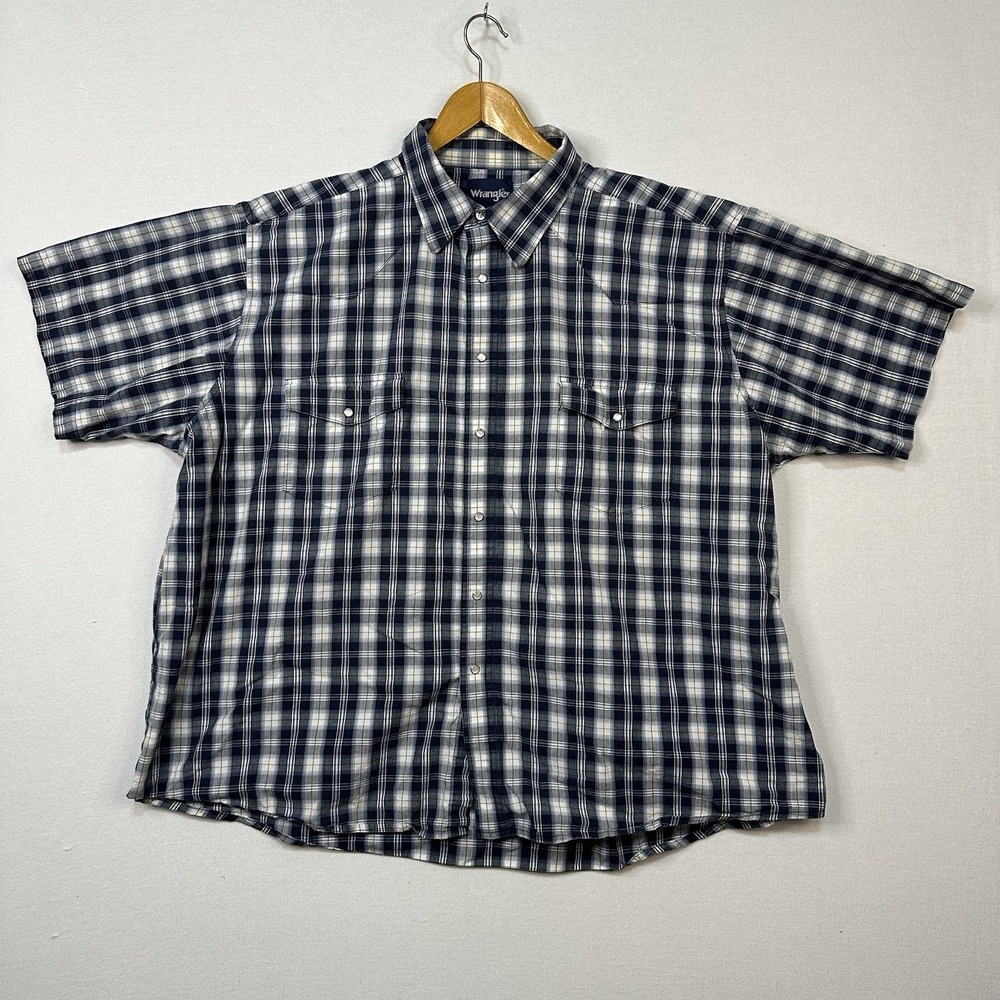 Wrangler‎ Men's Pearl Snap Plaid Shirt 2XL??